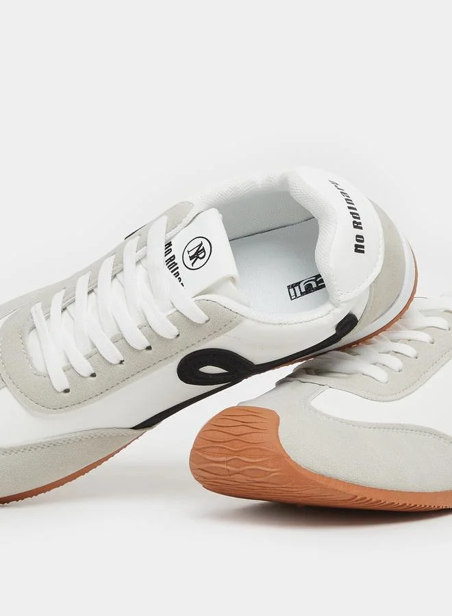 ستايلي Styli Panelled Lace Up Flatform Sneakers