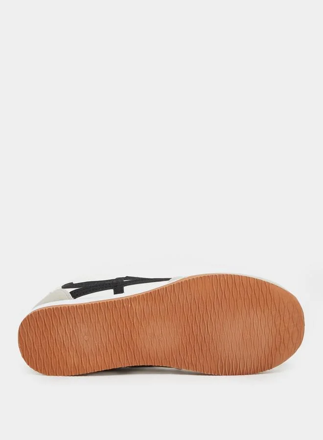 ستايلي Styli Panelled Lace Up Flatform Sneakers