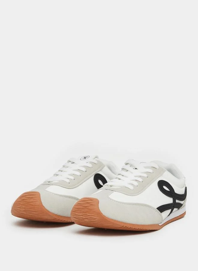 Styli Styli Panelled Lace Up Flatform Sneakers