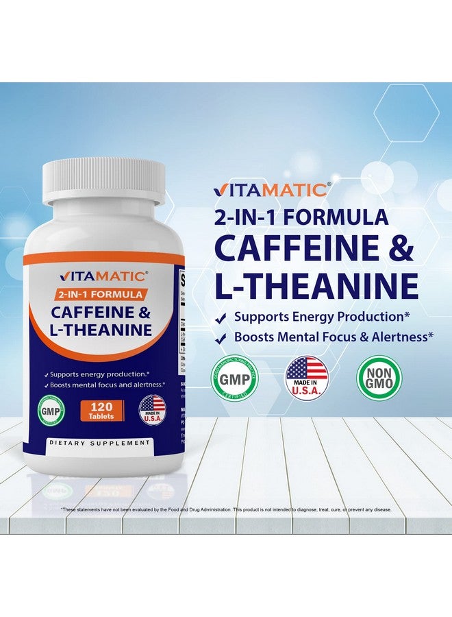 Vitamatic فيتاميناتيك L-ثيانين 200 ملغ مع كافيين 100 ملغ - 120 قرص نباتي مكمل نوتروبيك للطاقة المركزة والوضوح الذهني - Image 2