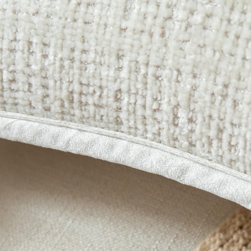 Yaertun Pack of 2 Chenille Textured Decorative Throw Pillow Covers Accent Solid Cushion Cover Soft Cozy Pillow Case with Velvet Back for Couch Sofa Bed Living Room 16x16 Inch Cream White - Image 3