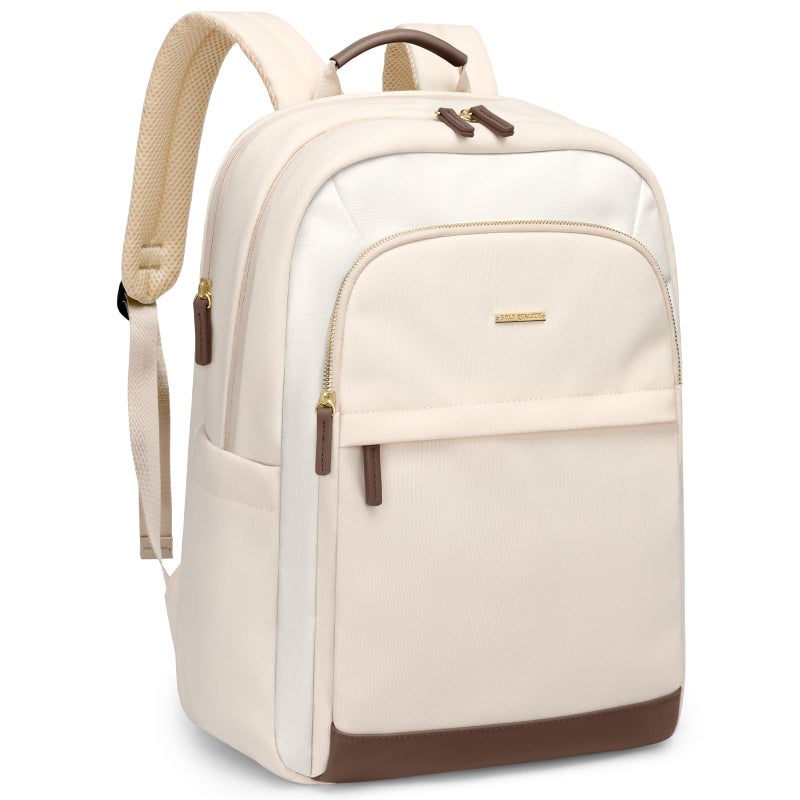 GOLF QUALITY Laptop Backpack for Women Travel Carry On Bag Weekender Business Multilayer Personal Item Backpack,16 Inch,WApricot - Image 1