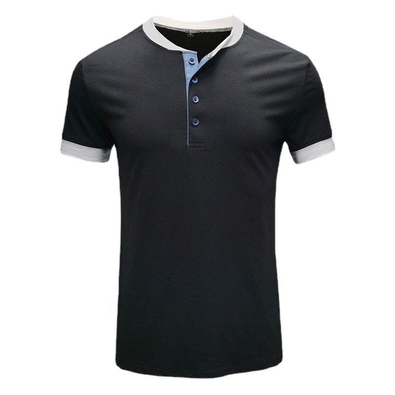 Men''s 2022 Summer New Solid Color Short-sleeved Men''s T-shirt Round Neck Loose Casual Foreign Trade Cotton T-shirt - Image 2
