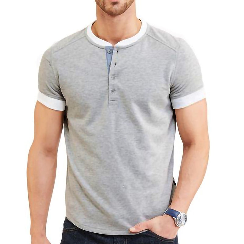 Men''s 2022 Summer New Solid Color Short-sleeved Men''s T-shirt Round Neck Loose Casual Foreign Trade Cotton T-shirt - Image 5