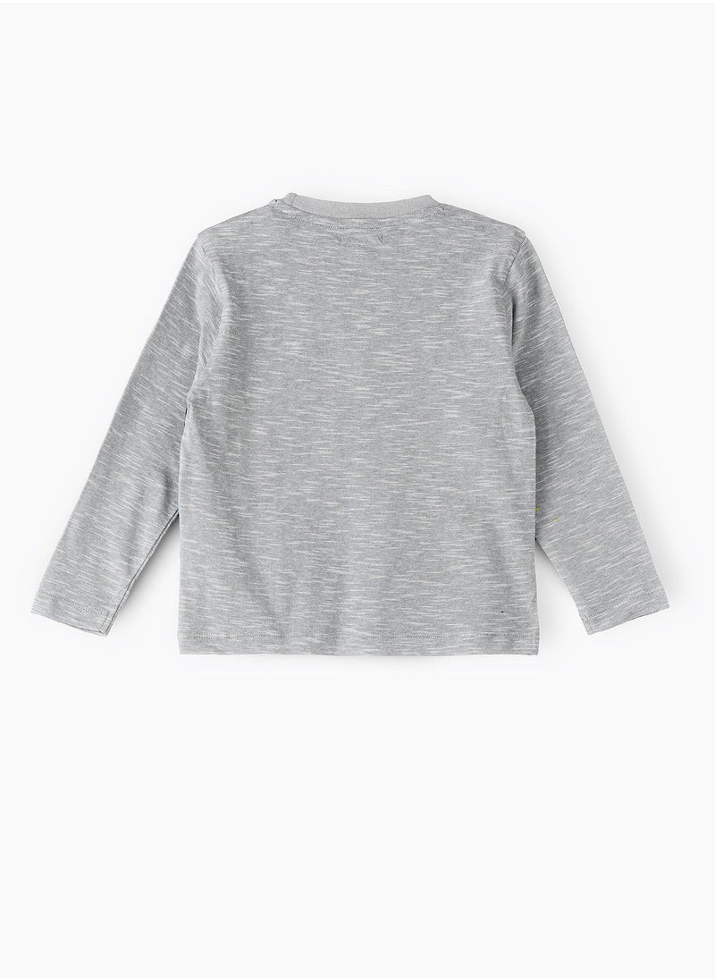 JAM - Knit f/slv  t-shirt with print at front - Image 1