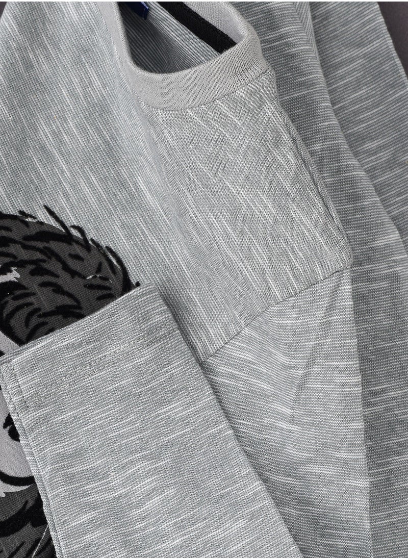 JAM - Knit f/slv  t-shirt with print at front - Image 1