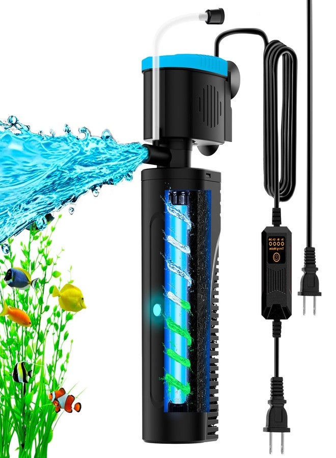 VCRAZE Aquarium Filter | U-V Fish Tank Filter for Green Water Cleaning | U-V Clarifier with Timer | Aeration & Rainfall Mode | Turtle Tank Filter | Submersible Pump with Filter | for 60-150 Gallons - Image 1