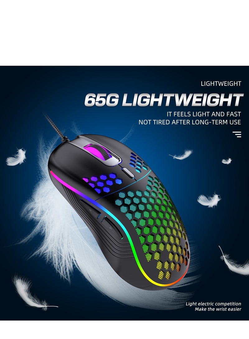 ماوس ألعاب خفيف الوزن 65 جرام مع إضاءة RGB (أسود لامع) - Image 3