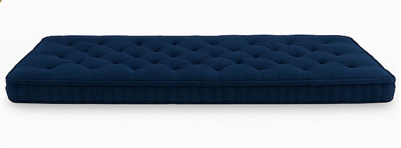 ATOOTFUSION Cotton Floor Mattress, 4 inch Thick Tufted Cushion, 72 x 30 inch, Foldable, Rollable Light Weight Cotton Mattress (Navy Blue) - Image 2