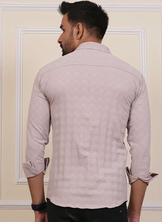 BADLAND Classic Fit Geometric Self Design Casual Shirt - Image 5