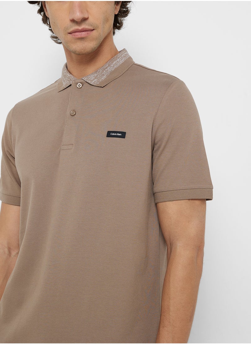 CALVIN KLEIN Stretch Pique Grindle Short Sleeve Polo  - Image 3
