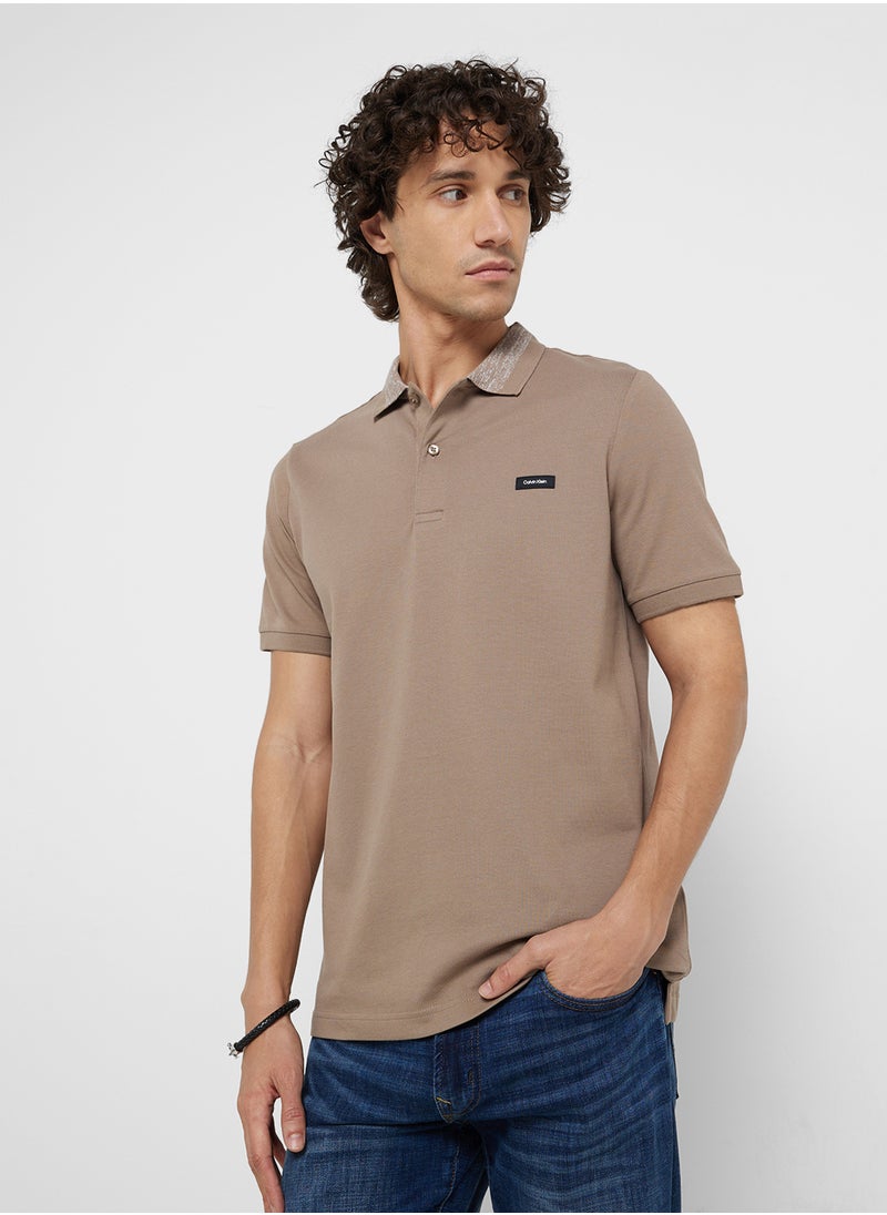 CALVIN KLEIN Stretch Pique Grindle Short Sleeve Polo  - Image 1