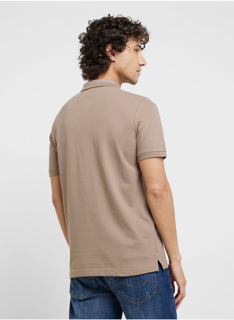 CALVIN KLEIN Stretch Pique Grindle Short Sleeve Polo  - Image 2