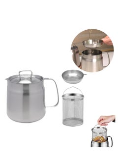 Stainless Steel Oil Filter Pot, 50oz Grease Container with Fine Mesh Strainer, 304 Stainless Steel, Large Capacity, Versatile Oil Filter Vessel, Multi-Function Frying Net Tank for Kitchen/Camping - pzsku/Z3899C2D26F719B07A76AZ/45/_/1717399312/7d65812c-384d-4156-a325-11d27ece9989