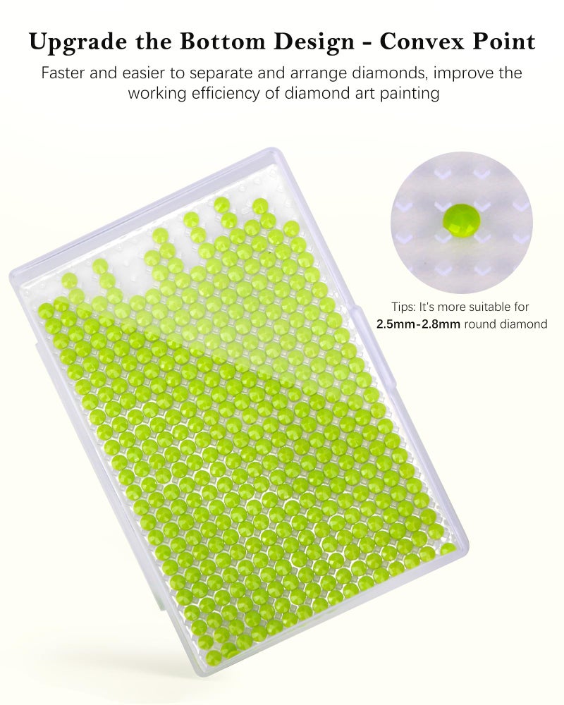 PP OPOUNT Diamond Art Storage for Beads Storage&Line-Up, 45 PCS 2-in-1 Diamond Painting Storage, Convex Point Bottom Design Diamond Art Accessories with Lids for Diamond Painting Crafters - Image 3