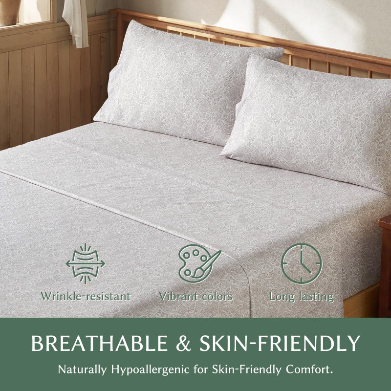 HYPREST Boho Sheets, King Sheets Deep Pocket up to 18 Inch, Soft Shabby Chic Bed Sheets Patterned - Image 4