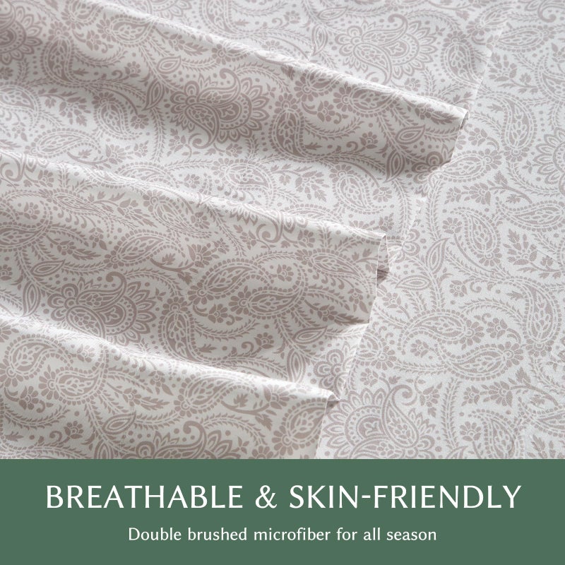 HYPREST Boho Sheets, King Sheets Deep Pocket up to 18 Inch, Soft Shabby Chic Bed Sheets Patterned - Image 3