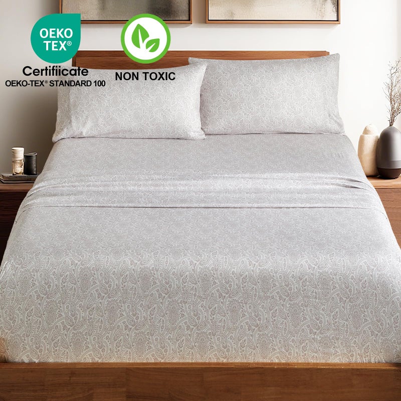 HYPREST Boho Sheets, King Sheets Deep Pocket up to 18 Inch, Soft Shabby Chic Bed Sheets Patterned - Image 2