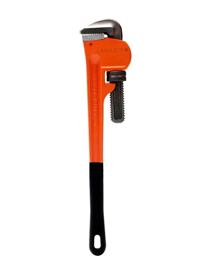 LAWAZIM Pipe Wrench - 18inch / 450mm Orange -Heavy Duty Adjustable Plumbing Wrench with Serrated Jaws and Non-Slip Handle -for Pipe Repairs, Maintenance, Installation, Workshop Use, & Home Improvement - Image 2