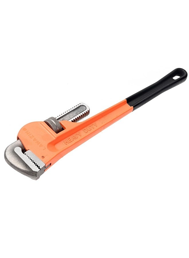 LAWAZIM Pipe Wrench - 18inch / 450mm Orange -Heavy Duty Adjustable Plumbing Wrench with Serrated Jaws and Non-Slip Handle -for Pipe Repairs, Maintenance, Installation, Workshop Use, & Home Improvement - Image 1