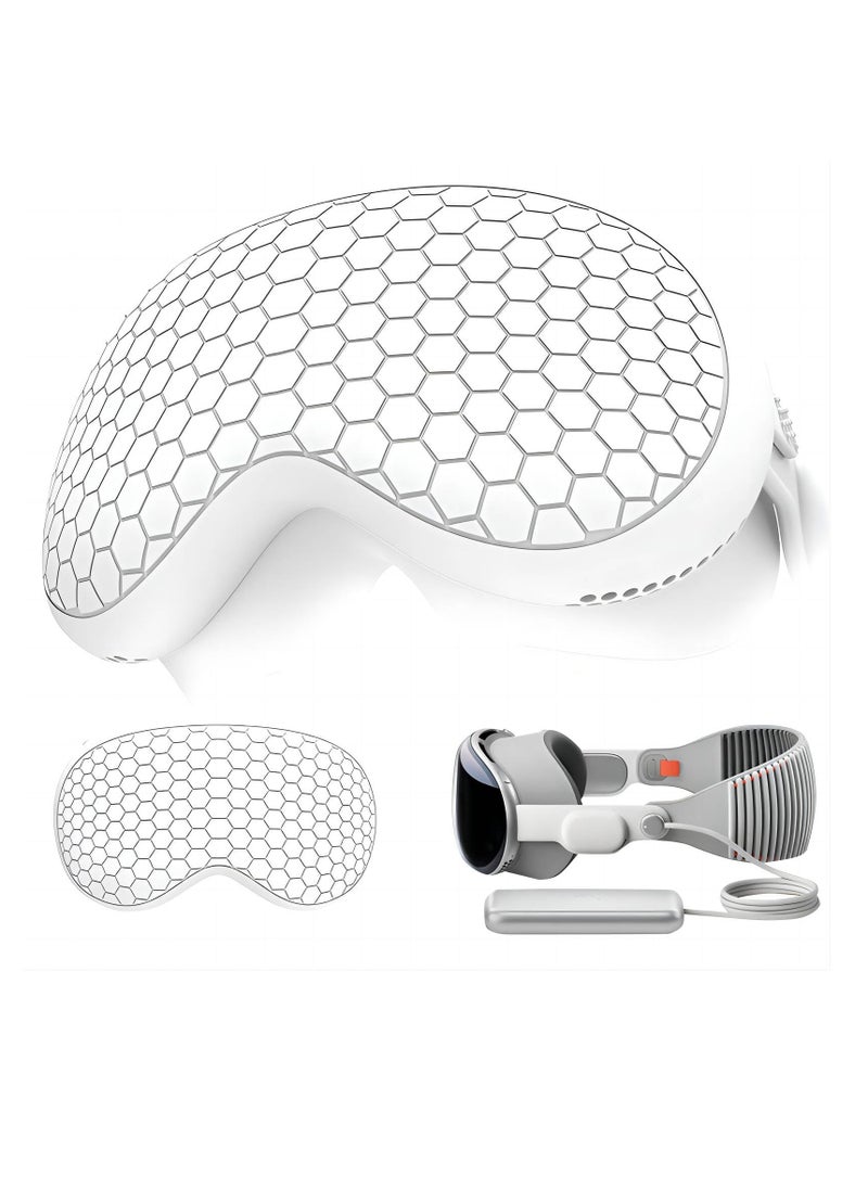 SYOSI - Compatible with Apple Vision Pro Case and Protective Cover Full Protective Cover for Vision Pro VR Headset 2024 Accessories Provides Superior Protection Against Scratches White - Image 1