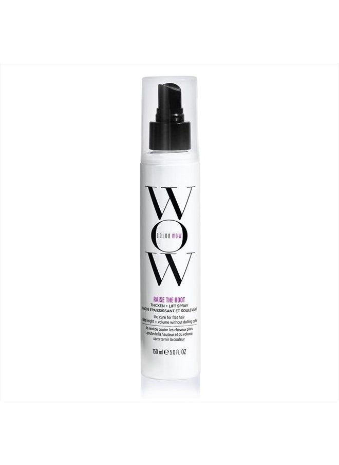 Color Wow بخاخ كولور واو رايز ذا روت ثيكين + ليفت - رفع الجذور طوال اليوم + حجم الشعر الرطب أو الجاف؛ لا تكون لزجة أو قاسية أبدًا؛ غير اصفرار حماية الحرارة؛ لجميع أنواع الشعر، وخاصة الشعر الناعم والمسطح 150  - Image 1