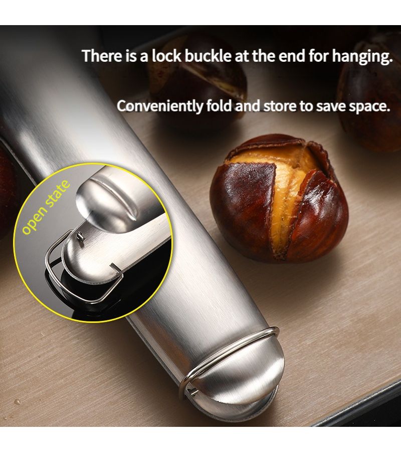 Stainless Steel Chestnut Opener With 3 Shelling Armor Guards For Raw Chestnuts - Image 3