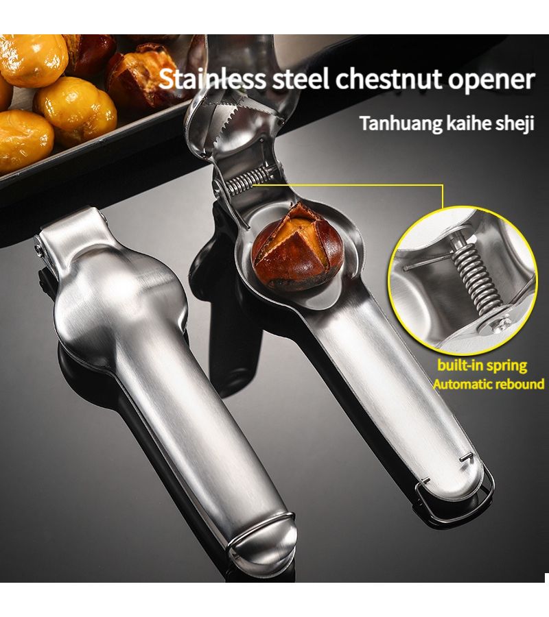 Stainless Steel Chestnut Opener With 3 Shelling Armor Guards For Raw Chestnuts - Image 1