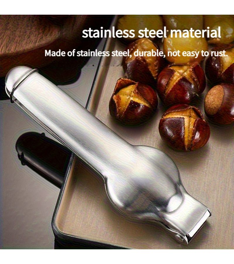 Stainless Steel Chestnut Opener With 3 Shelling Armor Guards For Raw Chestnuts - Image 4