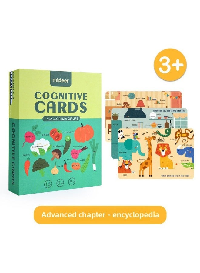 Mideer Milu Advanced Logical Thinking Training Card Set Children's Attentionability Pen Control Pen Erasable Writing Card-Color:2041mideer Scene English Early Education Card-Encyclopedia Of Life - Image 1