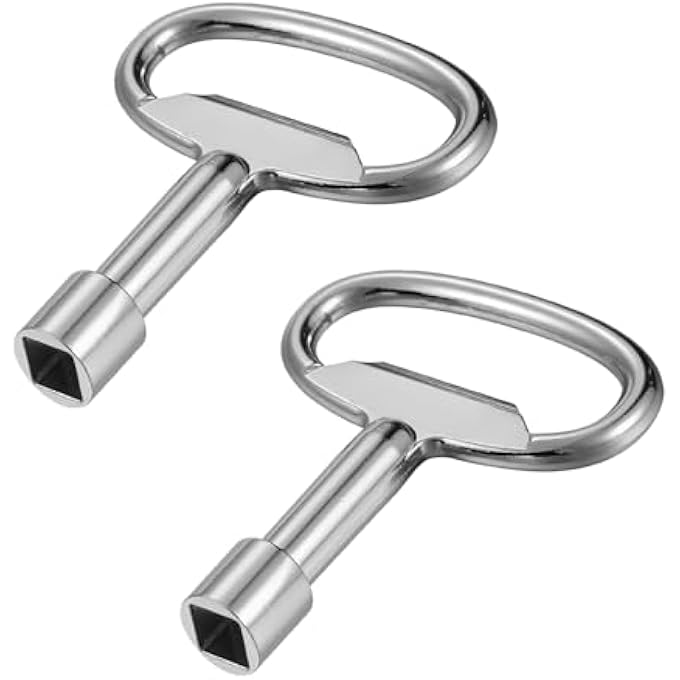 SQUARE KEY 8 MM SILVER SQUARE KEY TAP ZINC ALLOY SQUARE SCREWDRIVER SOCKET WRENCH UNIVERSAL SQUARE SCREWDRIVER FOR GAS WATER METER BOX UNIVERSAL KEY ANGLE SET OF 2 - Image 2