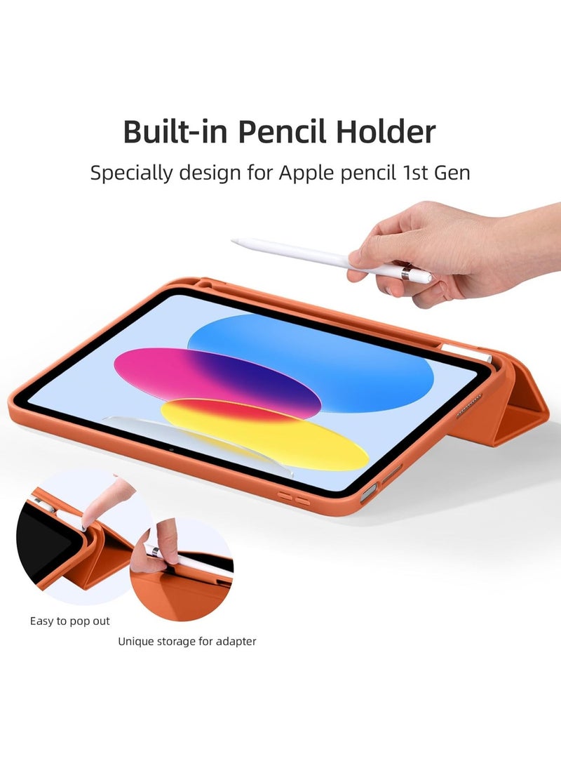جراب لجهاز iPad (A16) الجيل الحادي عشر 11 بوصة 2025، جراب لجهاز iPad الجيل العاشر 2022 10.9 بوصة مع حامل قلم، غطاء خلفي ناعم من مادة TPU، غطاء حماية ذكي ثلاثي الطيات، خاصية التشغيل/الإيقاف التلقائي - Image 5
