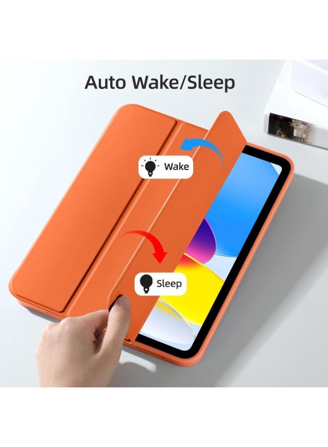 جراب لجهاز iPad (A16) الجيل الحادي عشر 11 بوصة 2025، جراب لجهاز iPad الجيل العاشر 2022 10.9 بوصة مع حامل قلم، غطاء خلفي ناعم من مادة TPU، غطاء حماية ذكي ثلاثي الطيات، خاصية التشغيل/الإيقاف التلقائي - Image 4