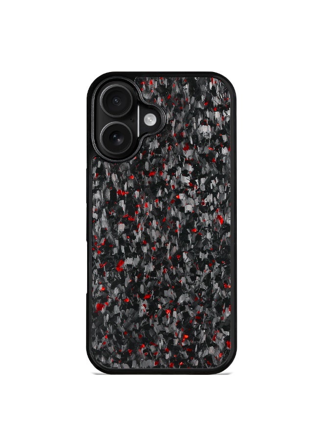 سولاري غطاء حماية مقاوم للصدمات لهاتف iPhone 17 مصنوع من ألياف الكربون السوداء وتصميم لامع باللون الأحمر، غطاء خلفي ضيق مضاد للخدش (أحمر) - Image 1