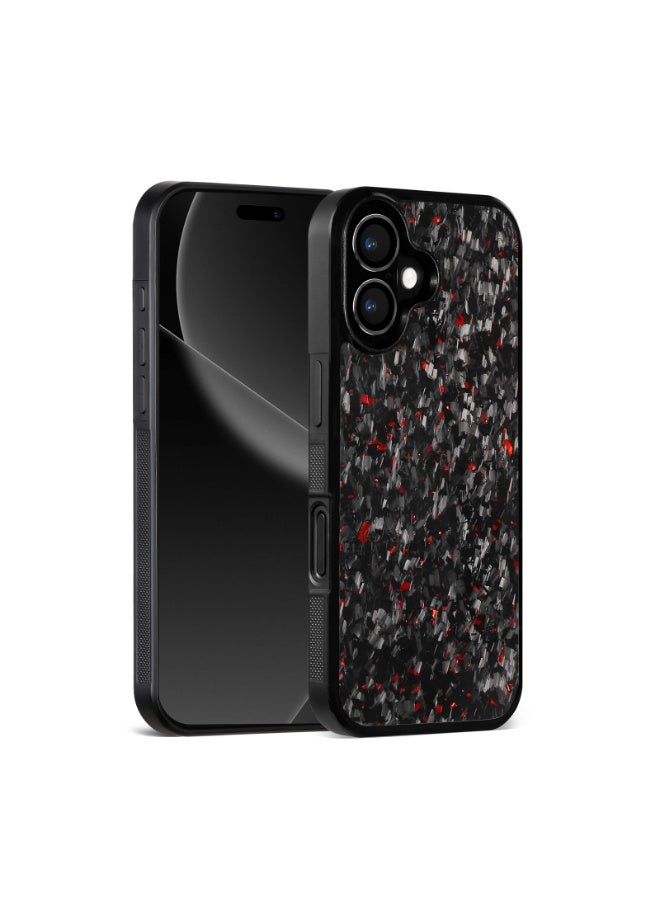 سولاري غطاء حماية مقاوم للصدمات لهاتف iPhone 17 مصنوع من ألياف الكربون السوداء وتصميم لامع باللون الأحمر، غطاء خلفي ضيق مضاد للخدش (أحمر) - Image 2