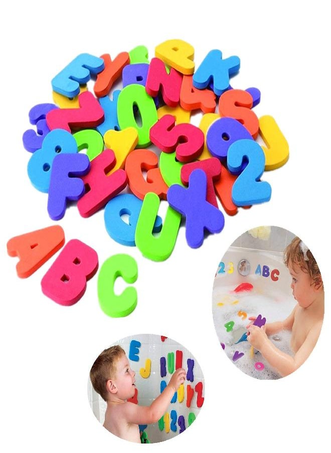 BAIVYLE - BAIVYLE Baby Bath Toys Foam Fun Alphabet Letters and Numbers-Floating Toy 36 PCS ABC for Bathtub Educational Kids Boys Girls. Baby Bath Time Toys-Makes Clean Up Easy as They Drip Dry in The Tub - Image 1