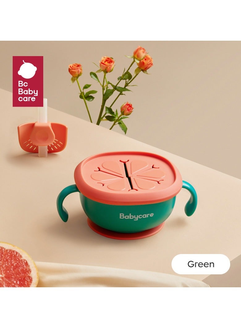 Baby Care 3-in-1 Baby Feeding Snack Soup Bowl with Straw Infant Learning Dish - Image 1