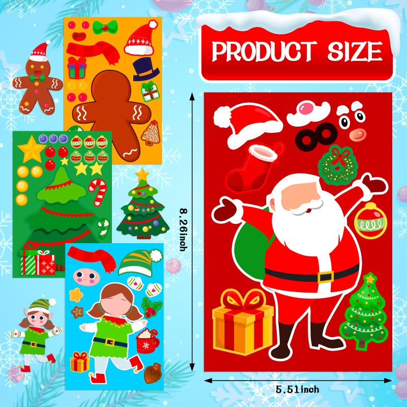 Max Fun 48 Pack Christmas Stickers for Kids Bulk Cute Holiday Stickers Funny DIY Crafts Activities Party Favors Game Gifts for Boys Girls - Image 3