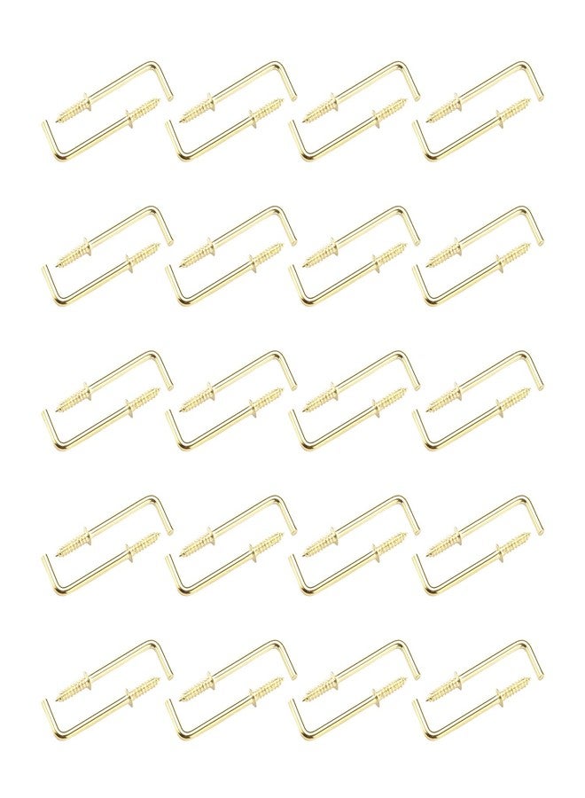 Yinpecly Carbon Steel 7 Shape Right Angle Medal Hooks 1.65" x 0.59"(LxW) L Shape Hooks Self-Tapping Screws Hooks for Home Office Furniture Lights Wall Hang Light Duty Applications Yellow Tone 100pcs - Image 1