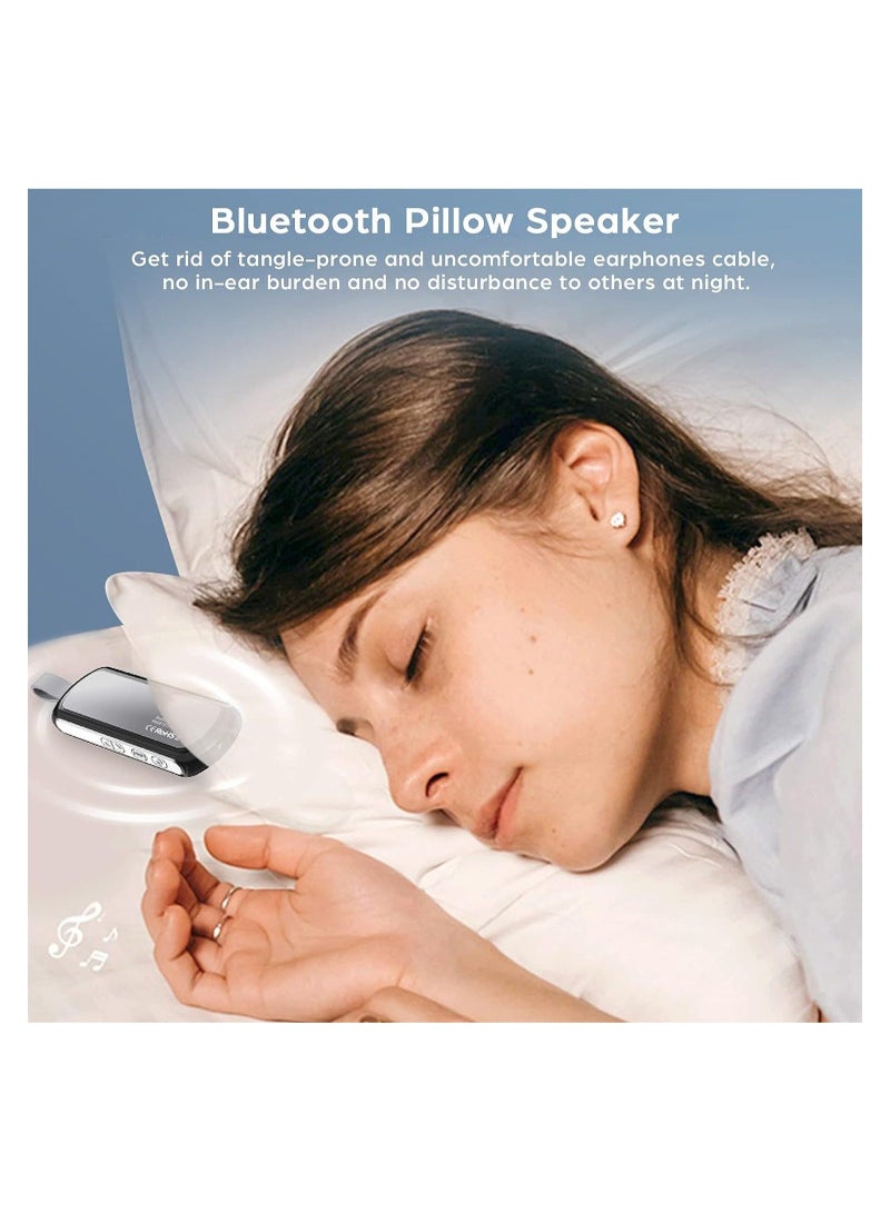 Captaintech Pillow Speaker Bone Conduction Stereo, Mini Portable Bluetooth Wireless Sleep Headphones, Insomnia White Noise Machine for Side Sleepers, Black - Image 2