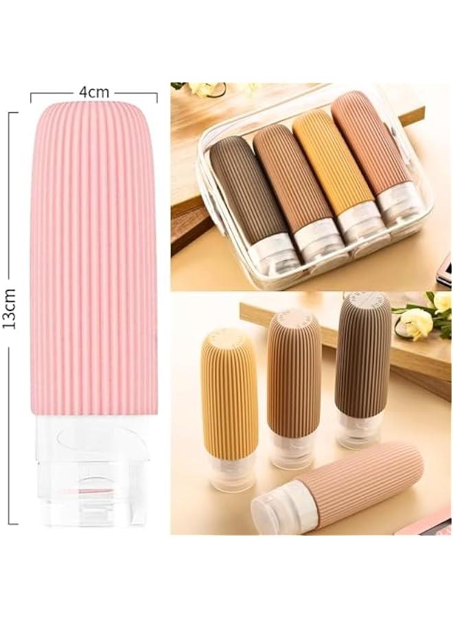 HOOKOR 4 Pcs Travel Bottles Set for Toiletries, TSA-Approved Portable Travel Bottles, Refillable Travel Size Toiletry Containers, Leak-Proof Silicone Bottles for Traveling, 90ml - Image 3