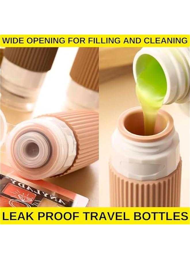 HOOKOR 4 Pcs Travel Bottles Set for Toiletries, TSA-Approved Portable Travel Bottles, Refillable Travel Size Toiletry Containers, Leak-Proof Silicone Bottles for Traveling, 90ml - Image 4