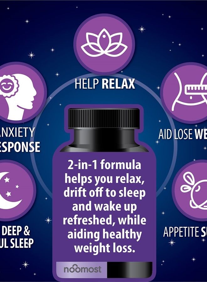 NooMost Sleep Aid Pills (Sleeping Pills for Adults Extra Strong) / Natural Sleep Aids for Adults Extra Strength w/Garcinia Cambogia, Melatonin, Valerian Root - Vegan Cap  - Image 2
