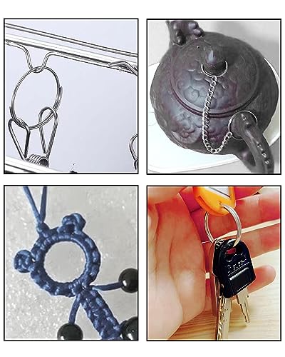 Bluemoona 50 Pcs - 25mm 1" Round Edged Split Key Chain Ring Connector Keychain Keyring (Gold) - Image 4