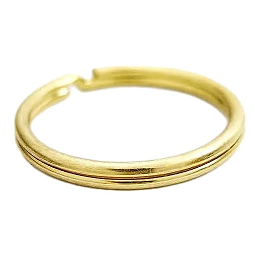 Bluemoona 50 Pcs - 25mm 1" Round Edged Split Key Chain Ring Connector Keychain Keyring (Gold) - Image 1