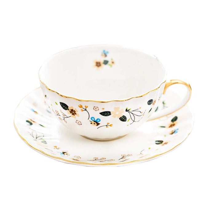 GIFTS FOR WOMEN PORCELAIN TEA CUPS AND SAUCERSART LATTE CUP CAPPUCCINO CUPCUTE COFFEE MUG SET BEE DECOR CHRISTMAS GIFTS7OZ