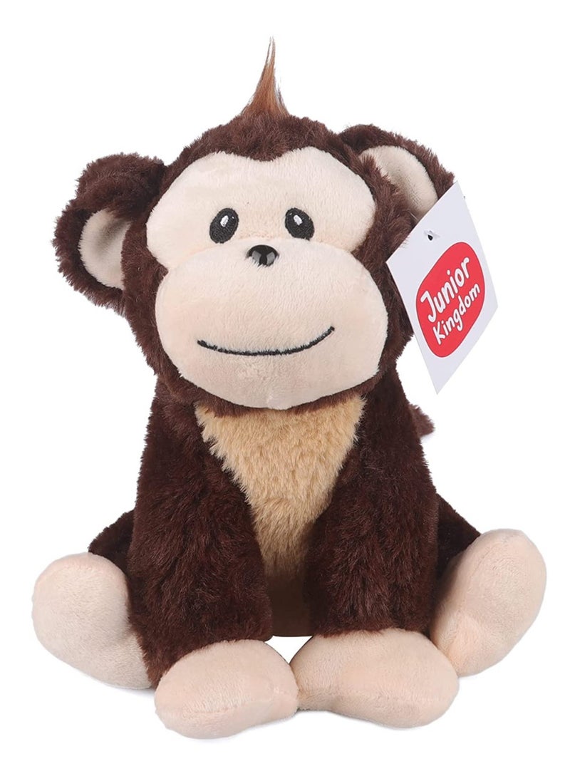 Junior Kingdom Plush Toy Monkey (27cm) Pillow Soft Stuffed Animal Plush Toy for Kids Cuddle Sleeping Plushies for Baby Gifts, Birthday Gifts, and Room Decor  - Image 1