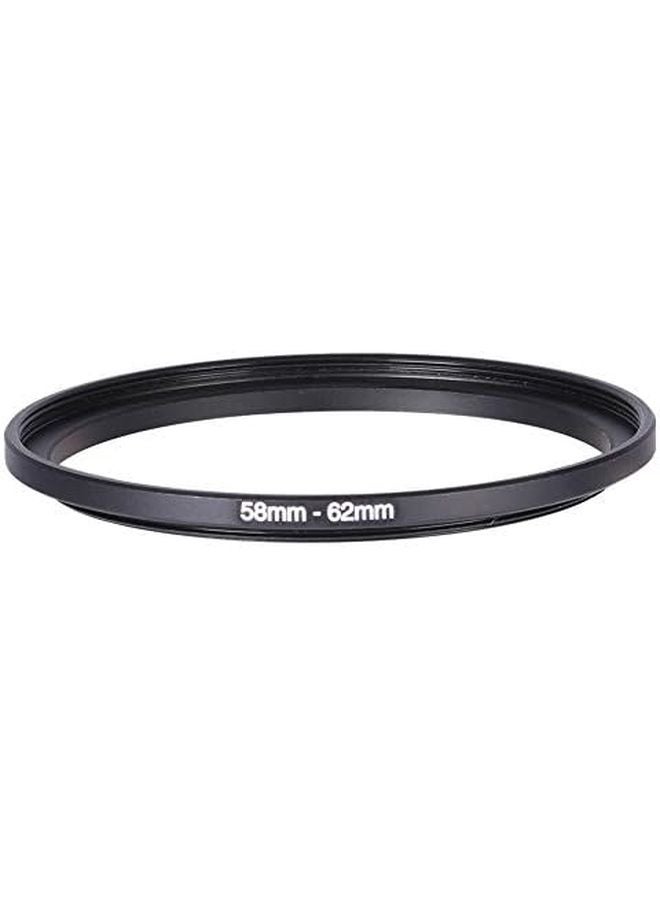58mm to 62mm Anodized Aluminum Step Up Lens Adapter Ring Metal Filter Converter - Image 1