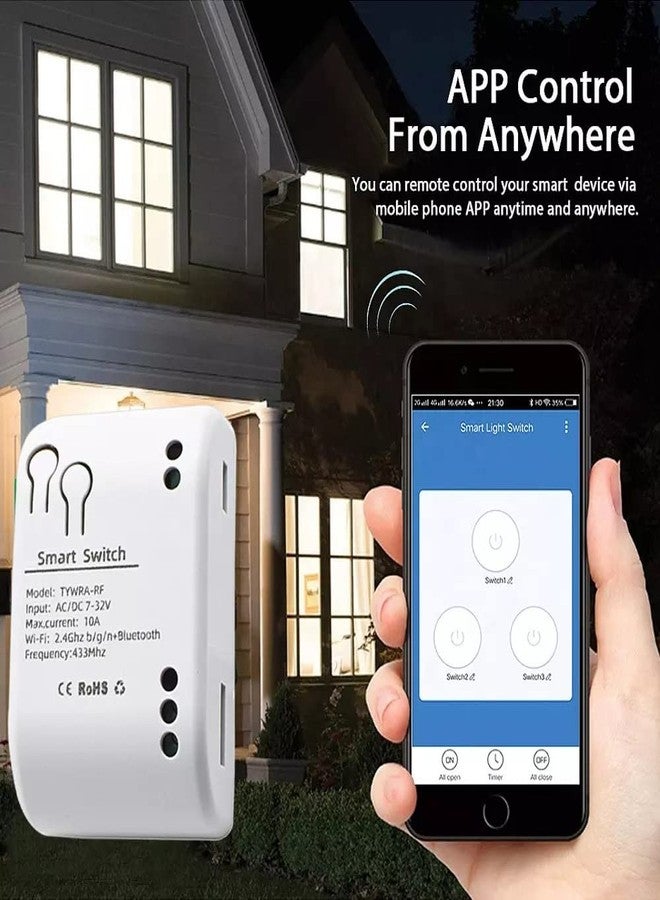 amiciSmart WIFI Smart Switch Relay, Timer Switch Remote Control DC 7~32V, 10A 220V AC/DC Relay Compatible with Alexa and Google Assistant, SmartLife App - Image 3