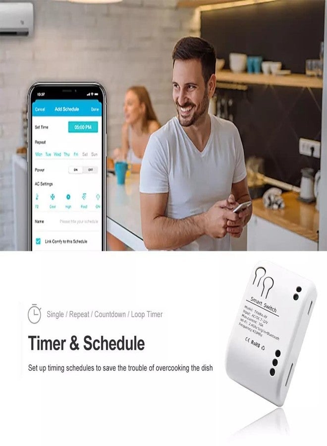 amiciSmart WIFI Smart Switch Relay, Timer Switch Remote Control DC 7~32V, 10A 220V AC/DC Relay Compatible with Alexa and Google Assistant, SmartLife App - Image 5